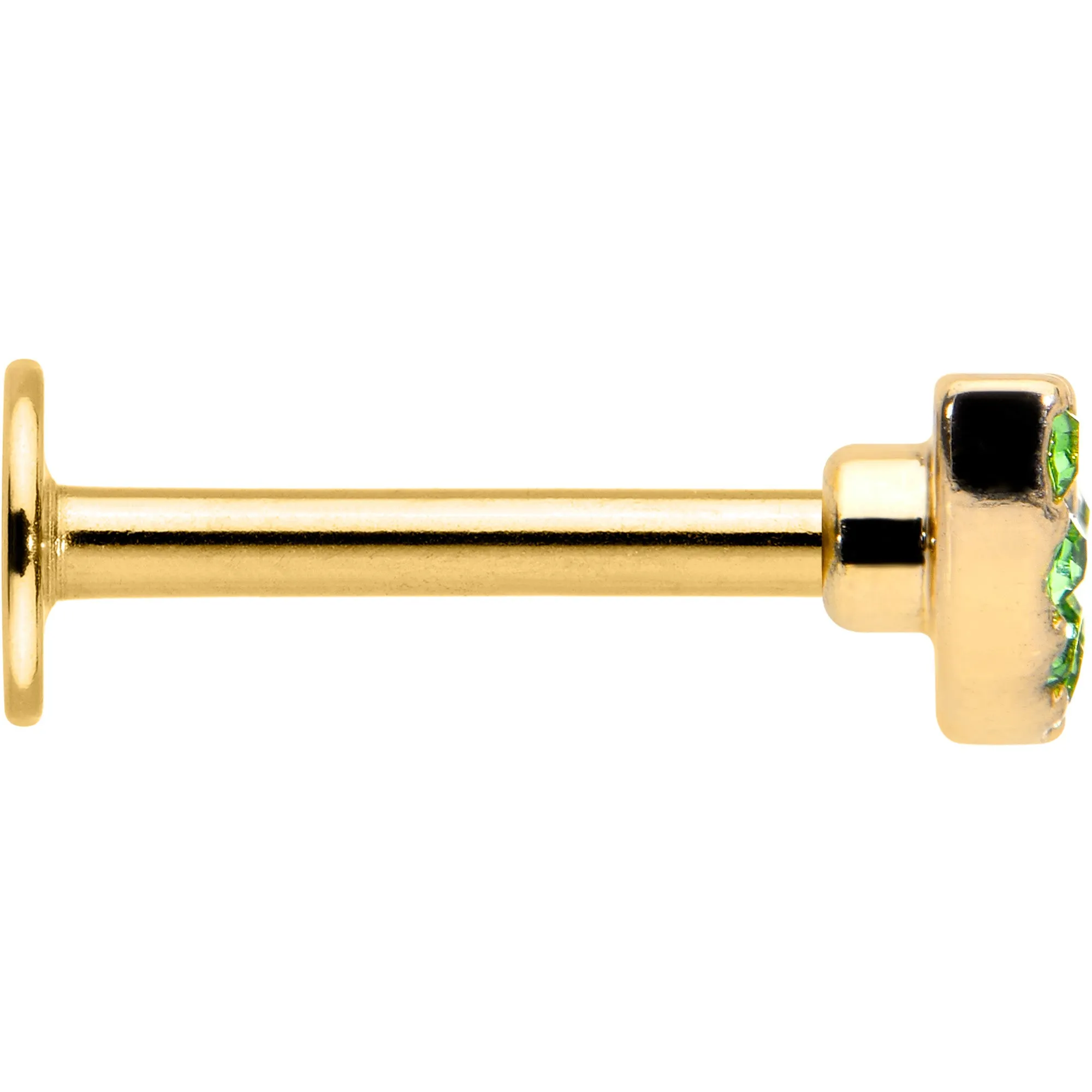 16 Gauge 5/16 Pink Green Gem Gold Tone Watermelon Labret Monroe Tragus