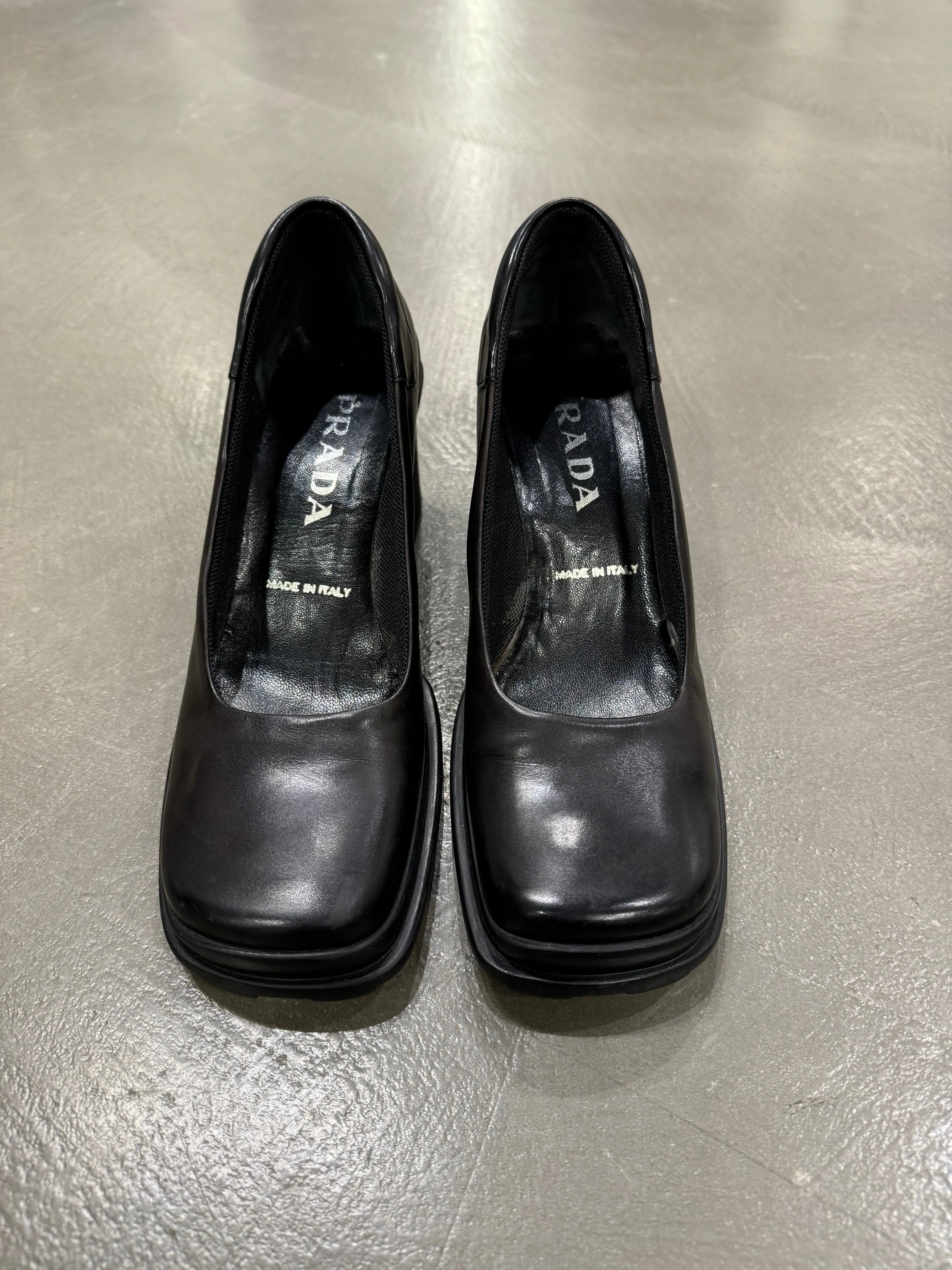 1999 Prada biker leather heels