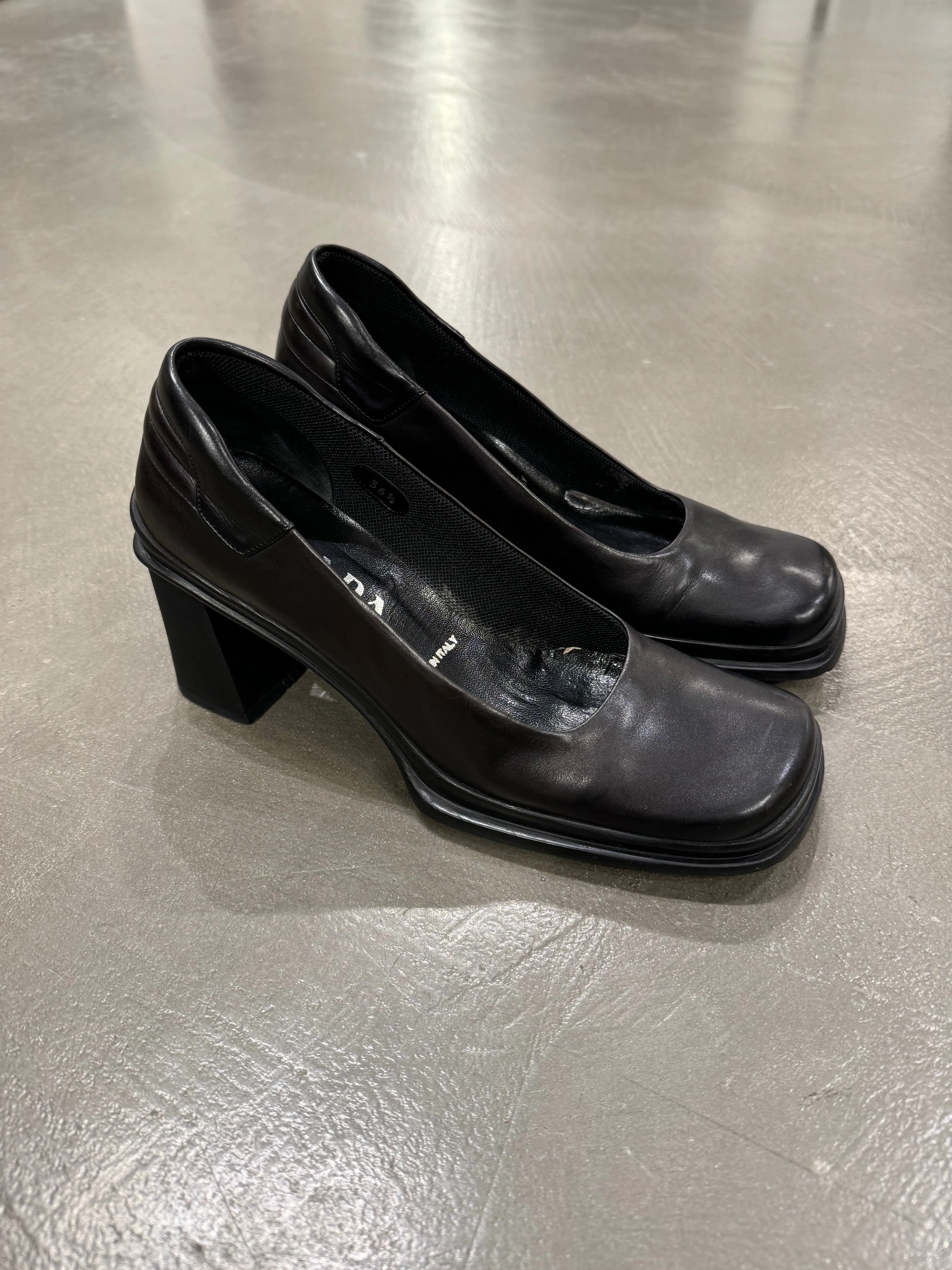 1999 Prada biker leather heels