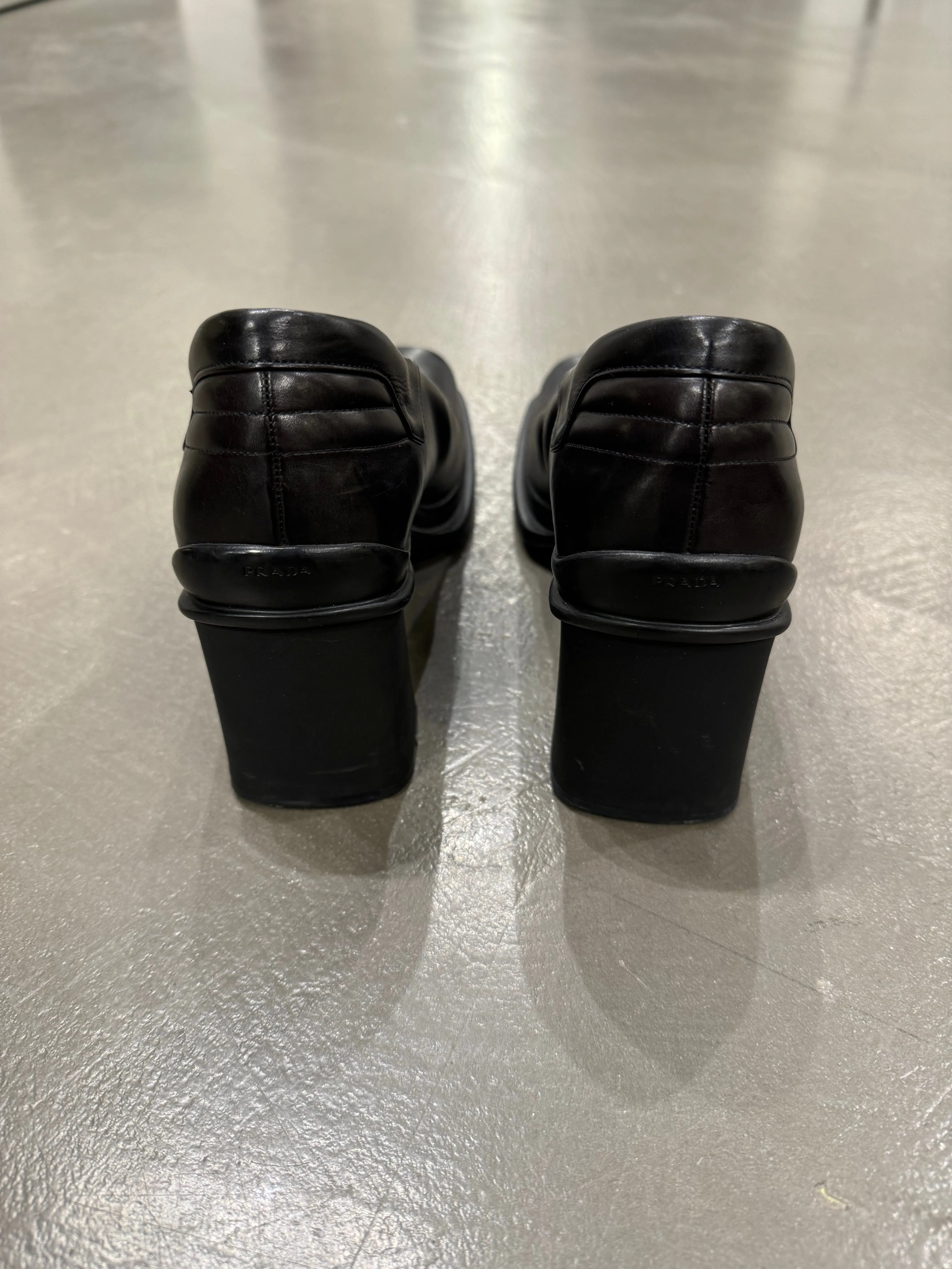 1999 Prada biker leather heels