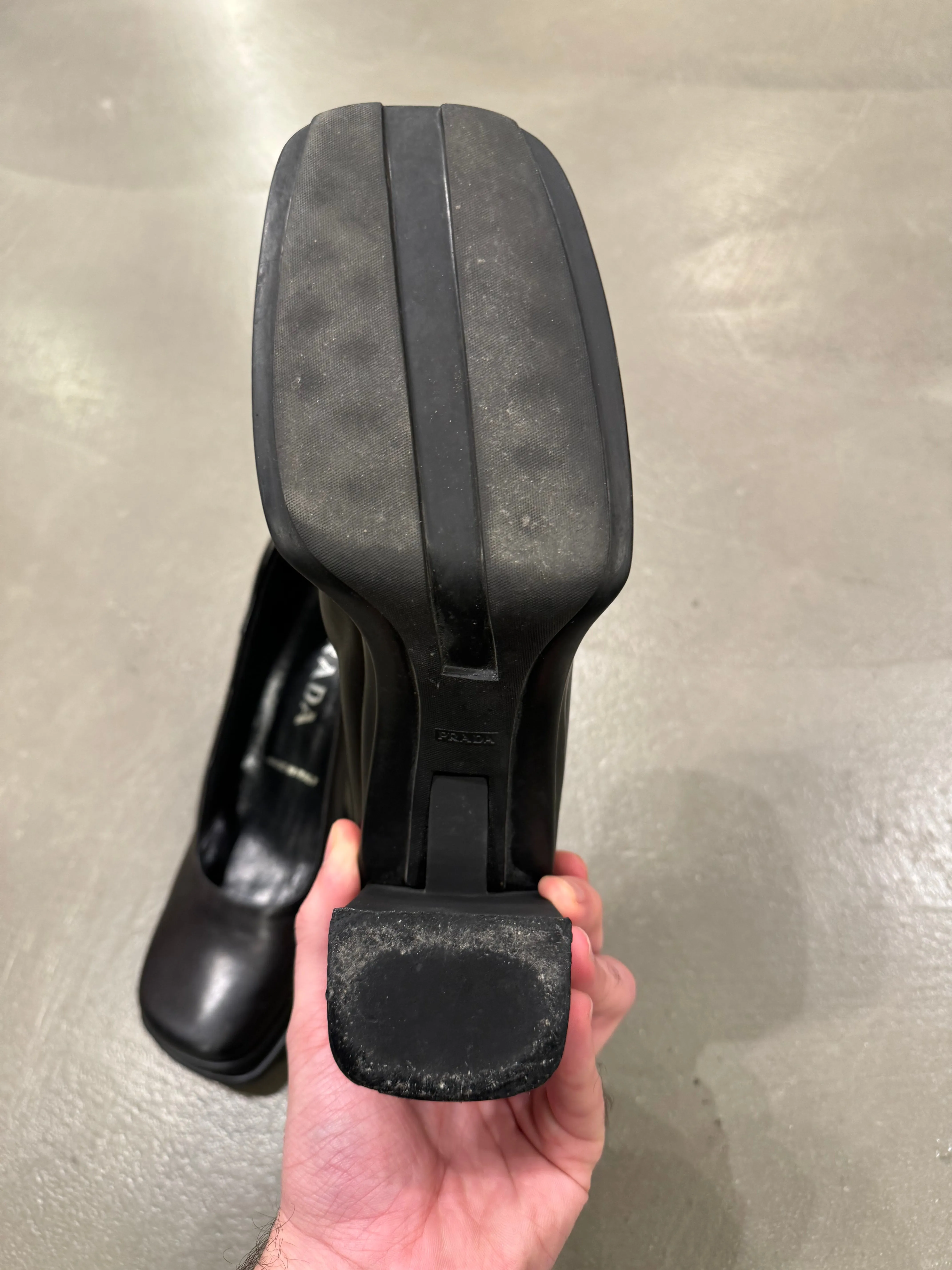 1999 Prada biker leather heels
