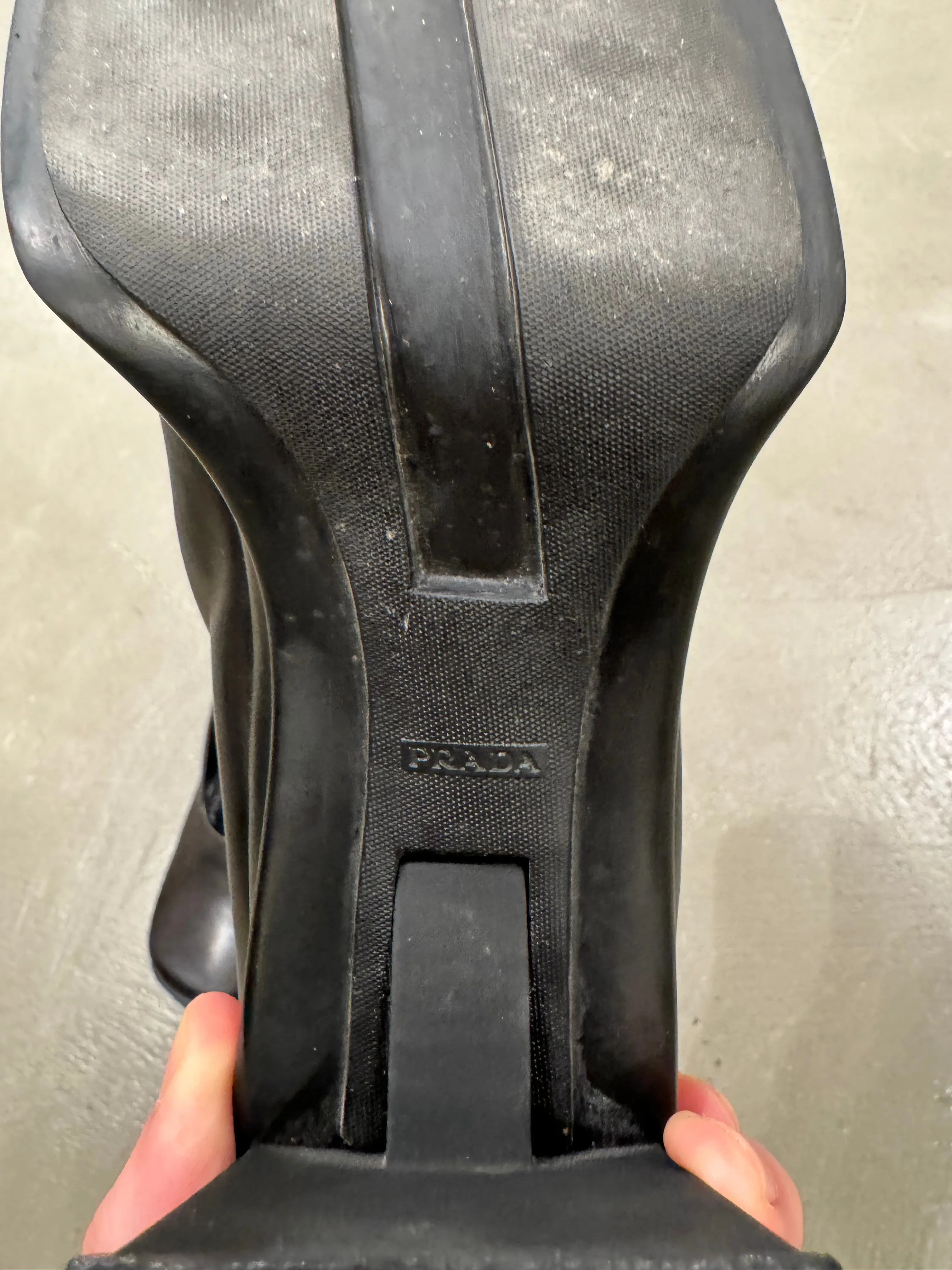 1999 Prada biker leather heels