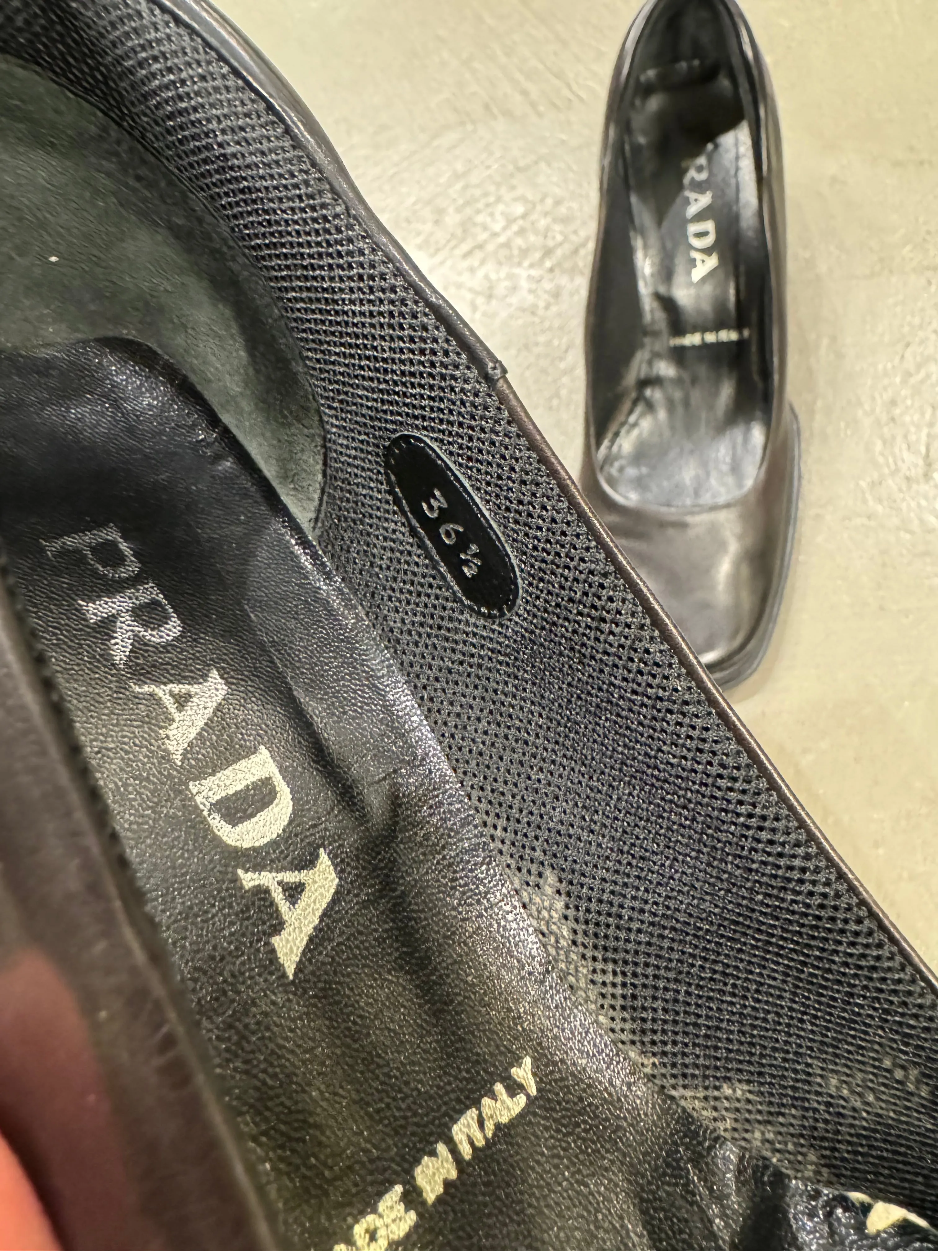 1999 Prada biker leather heels