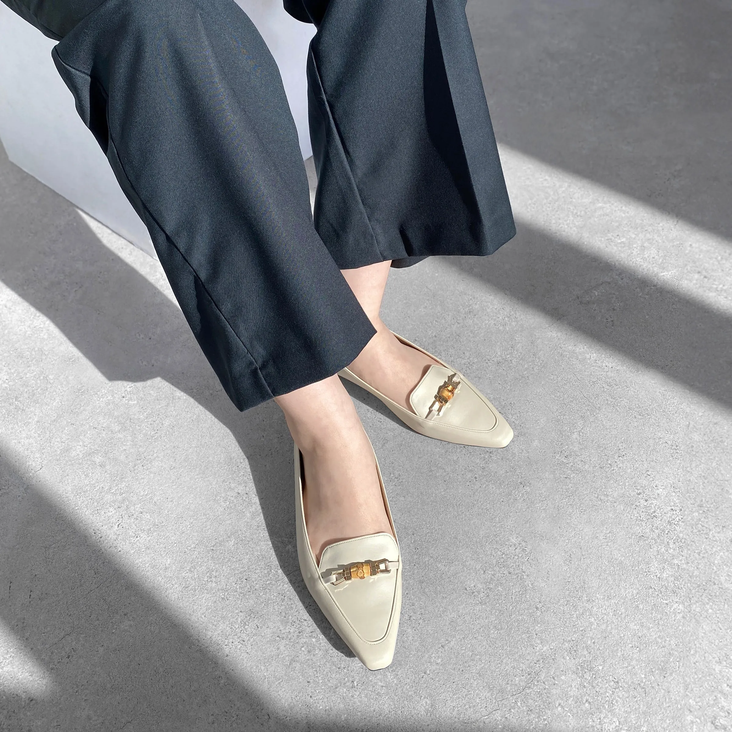 25%OFF: 2024SS: Bamboo Bit Loafers (m18003) Ivory