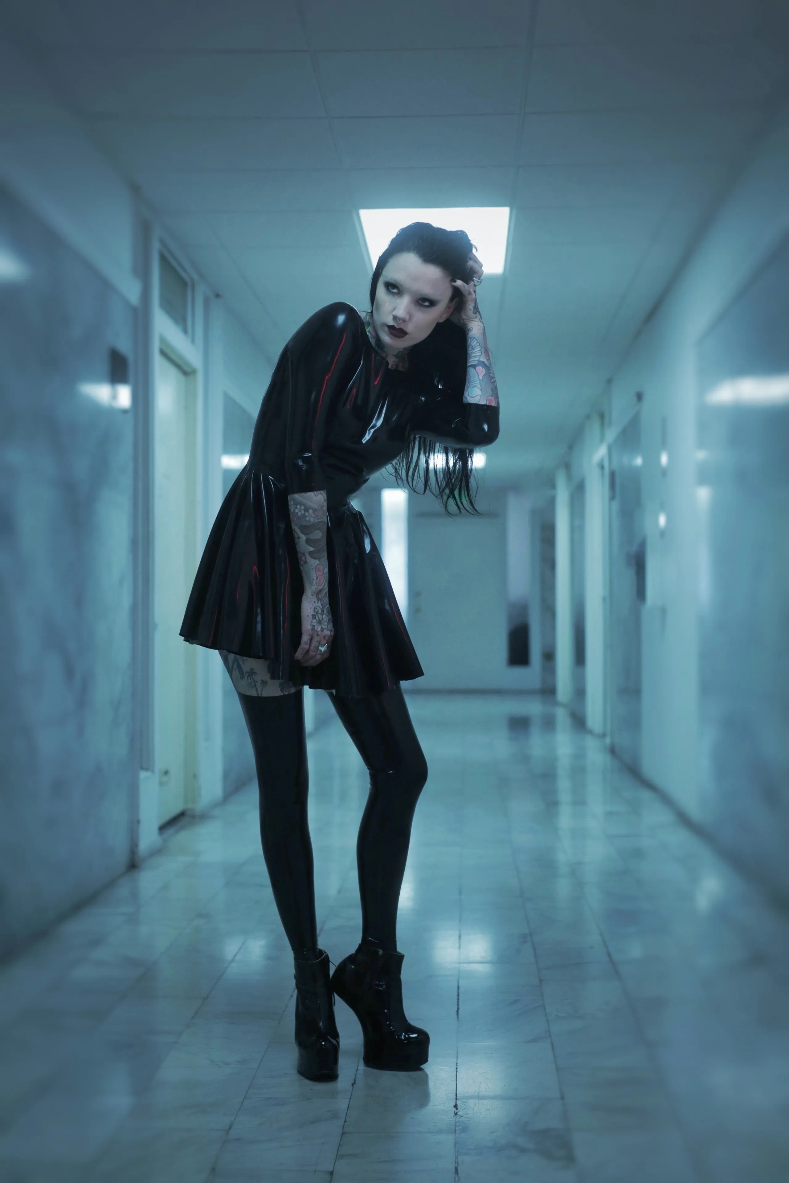 3/4 sleeve skater dress