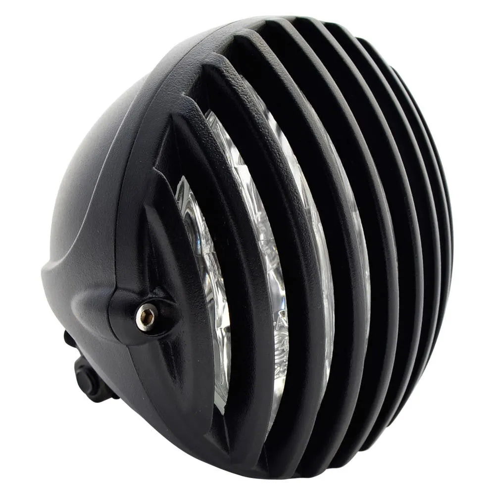5" Grille Motorcycle Headlight - Black