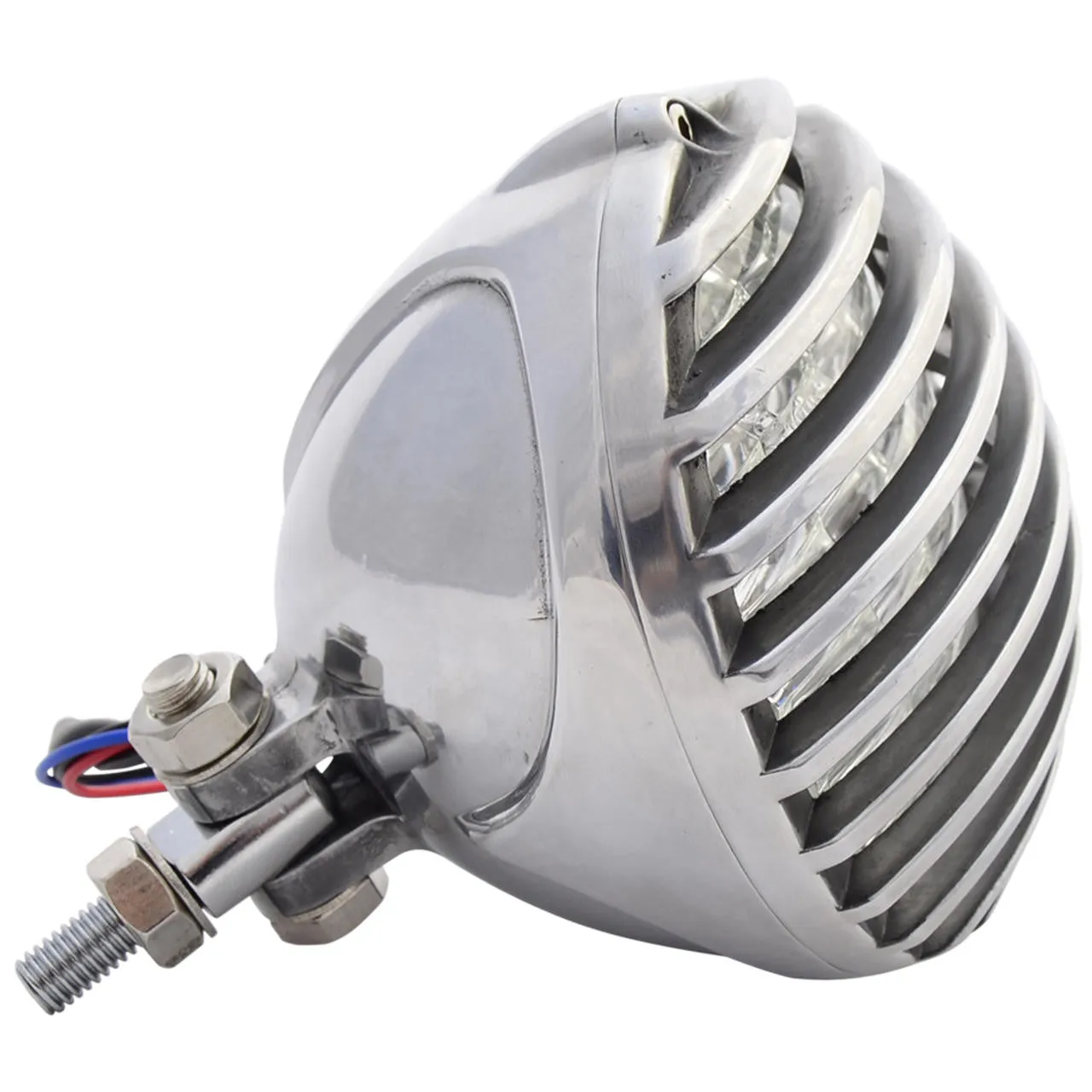 5" Grille Motorcycle Headlight - Polished