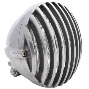 5" Grille Motorcycle Headlight - Polished
