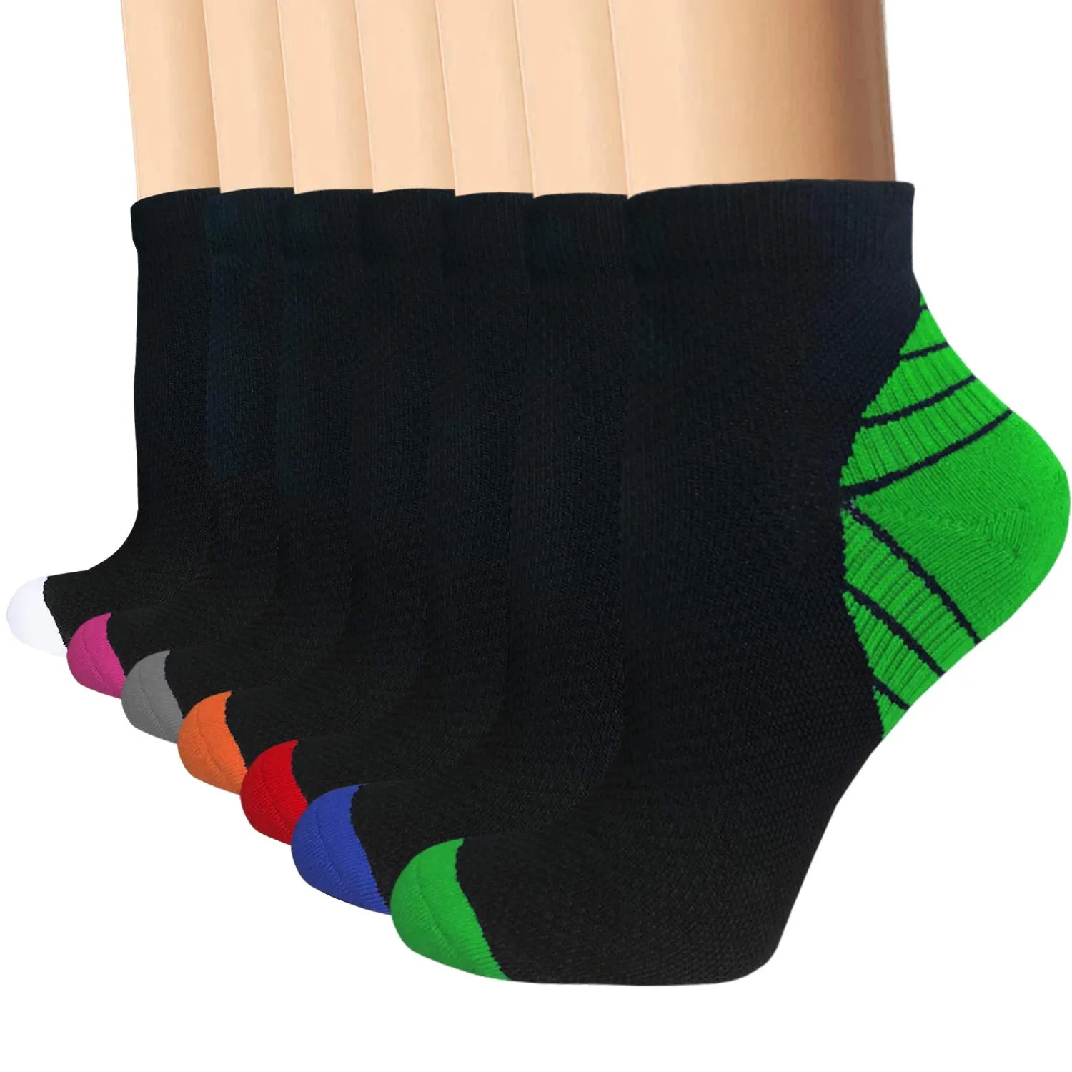 7-Pairs Low Cut Compression Socks | Actinput