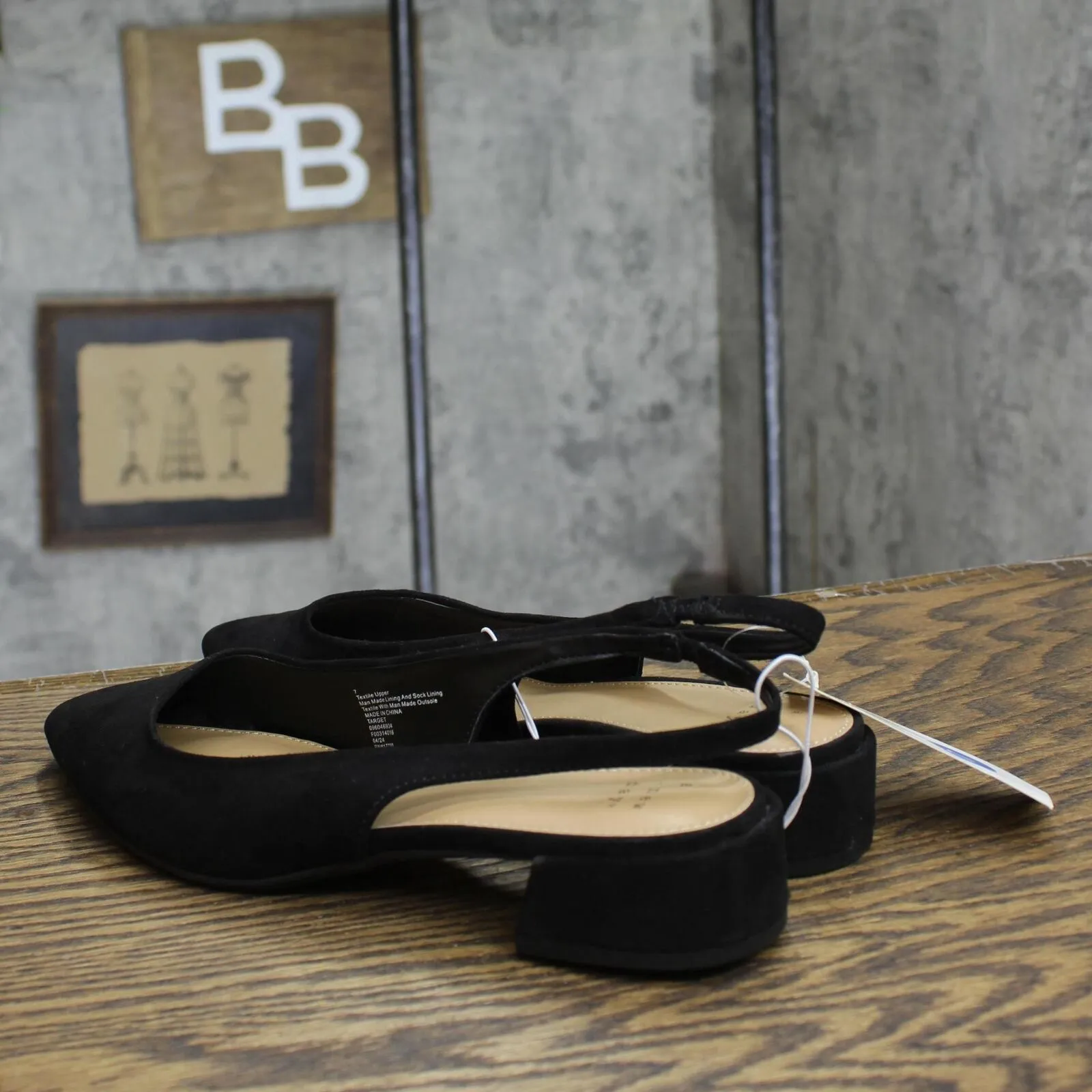 A New Day Womens Elle Slingback Pointed Toe Heels 90972876 Black 7M