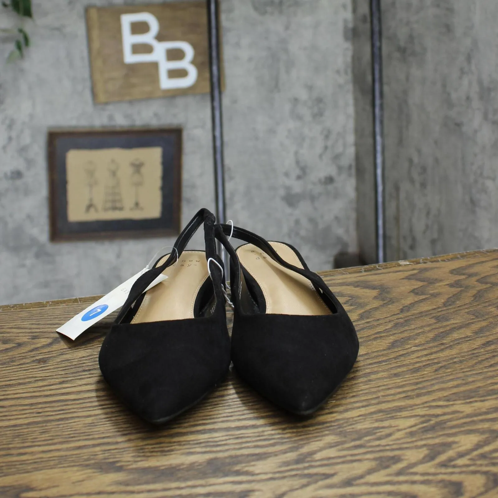 A New Day Womens Elle Slingback Pointed Toe Heels 90972876 Black 7M