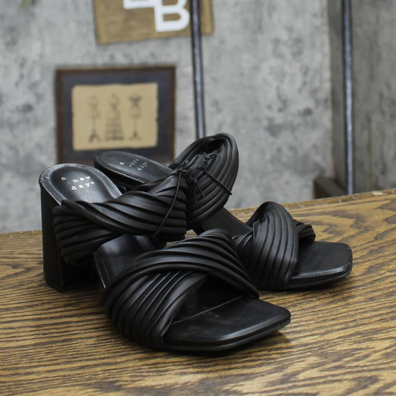 A New Day Womens Jessa Mule Heels 87931544 Black 6M