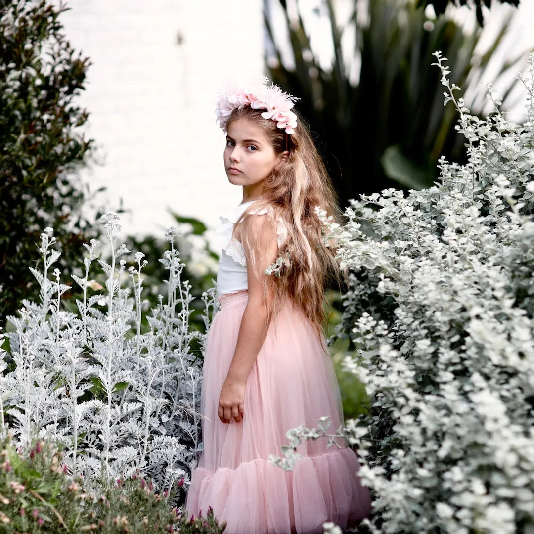 alexandra flower crown - ballet pink blooms