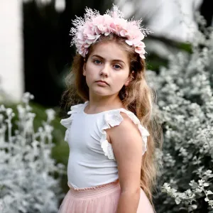 alexandra flower crown - ballet pink blooms