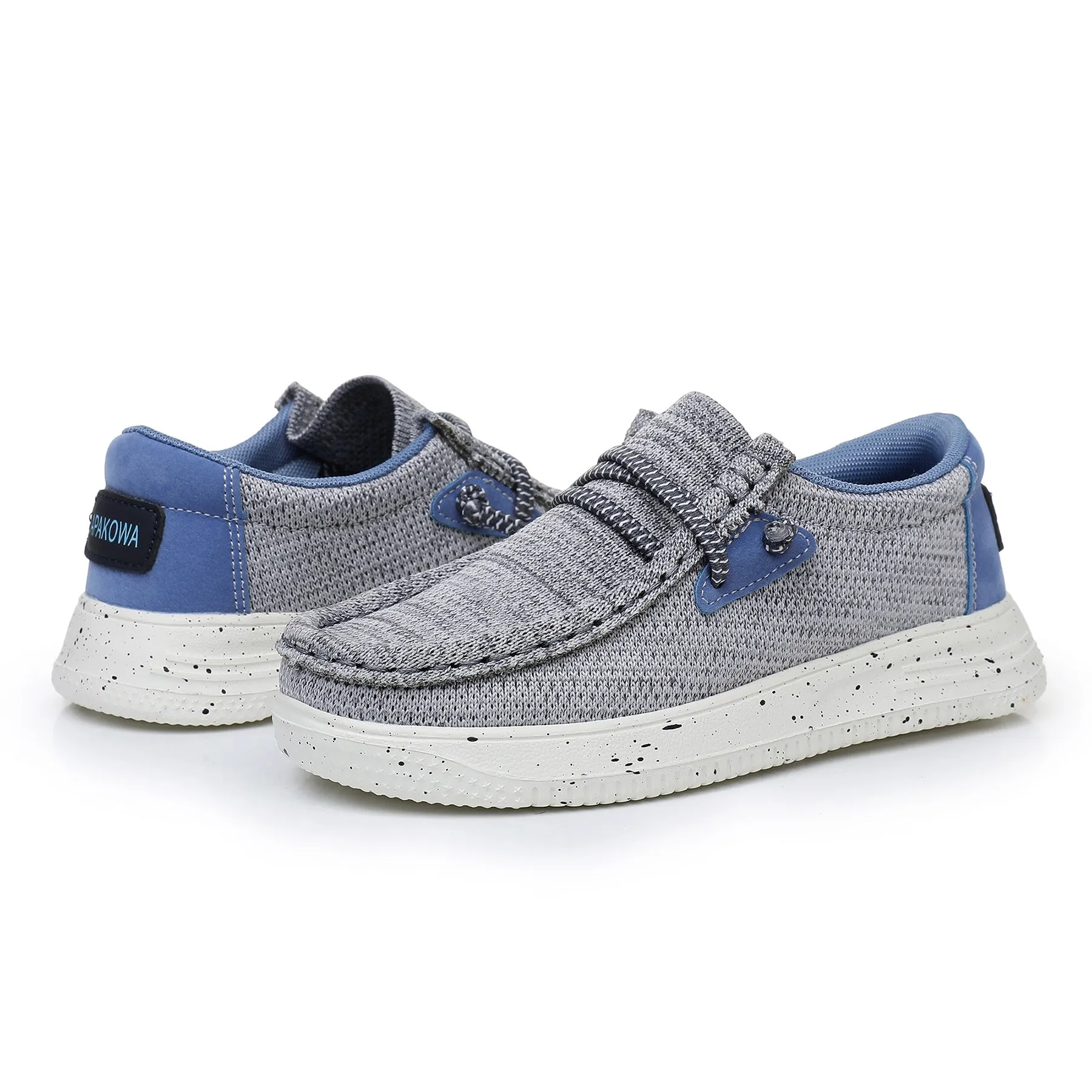 Apakowa Kids Boys Girls Loafers Slip-On Casual Walking Shoes-XFQ520-Grey
