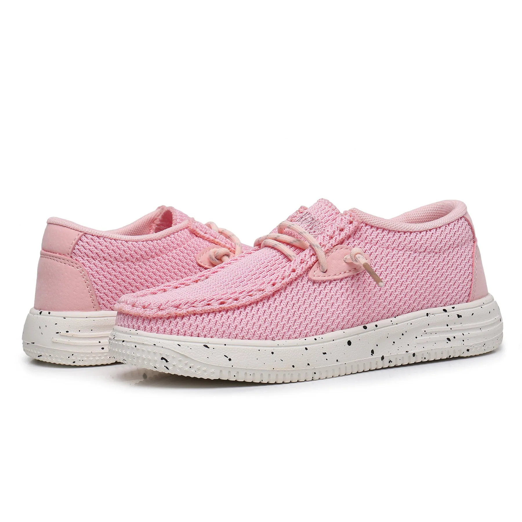 Apakowa Kids Boys Girls Loafers Slip-On Casual Walking Shoes-XFQ627-Pink