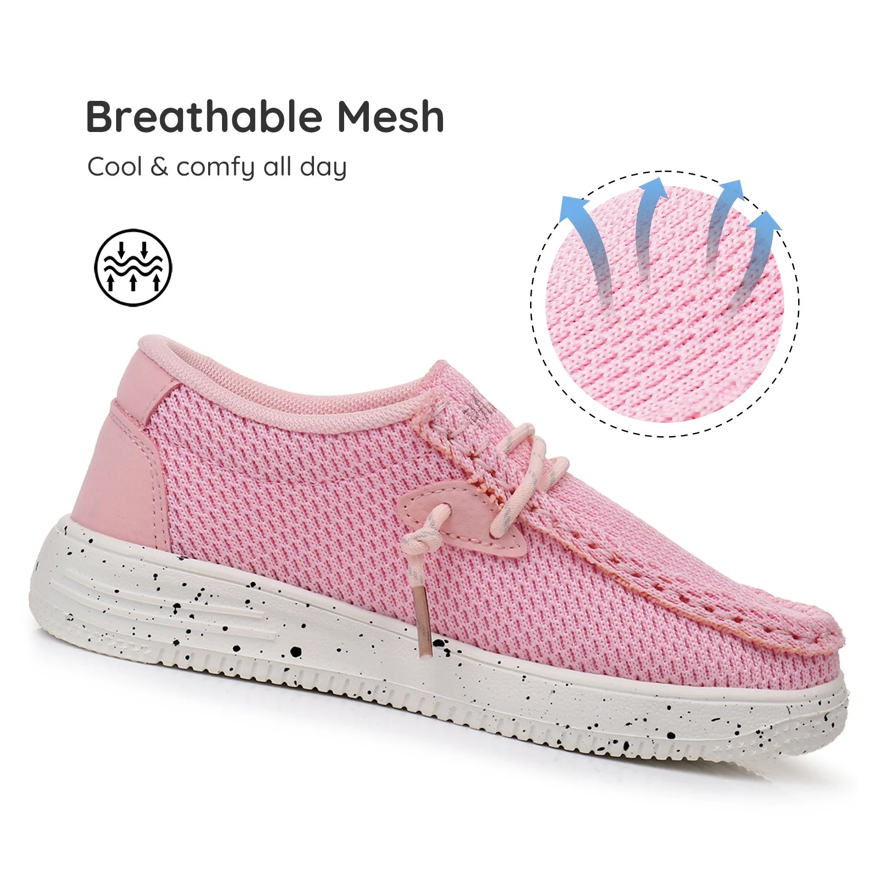 Apakowa Kids Boys Girls Loafers Slip-On Casual Walking Shoes-XFQ627-Pink