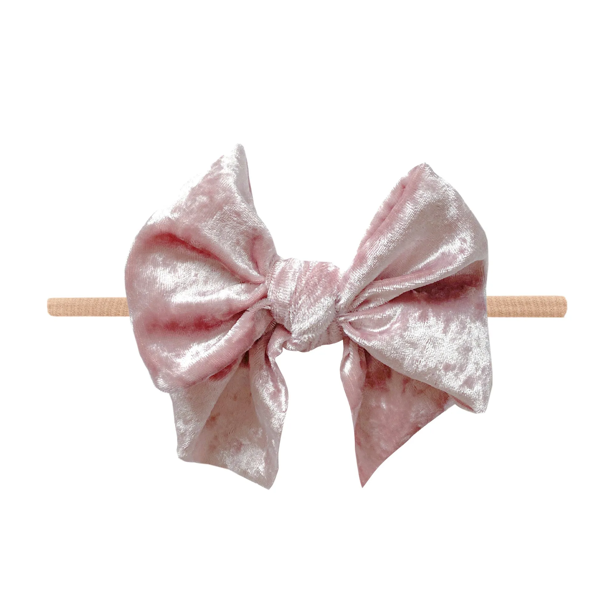 Baby Bling Ballet Pink / Blush Crushed Velvet FAB Skinny Headband