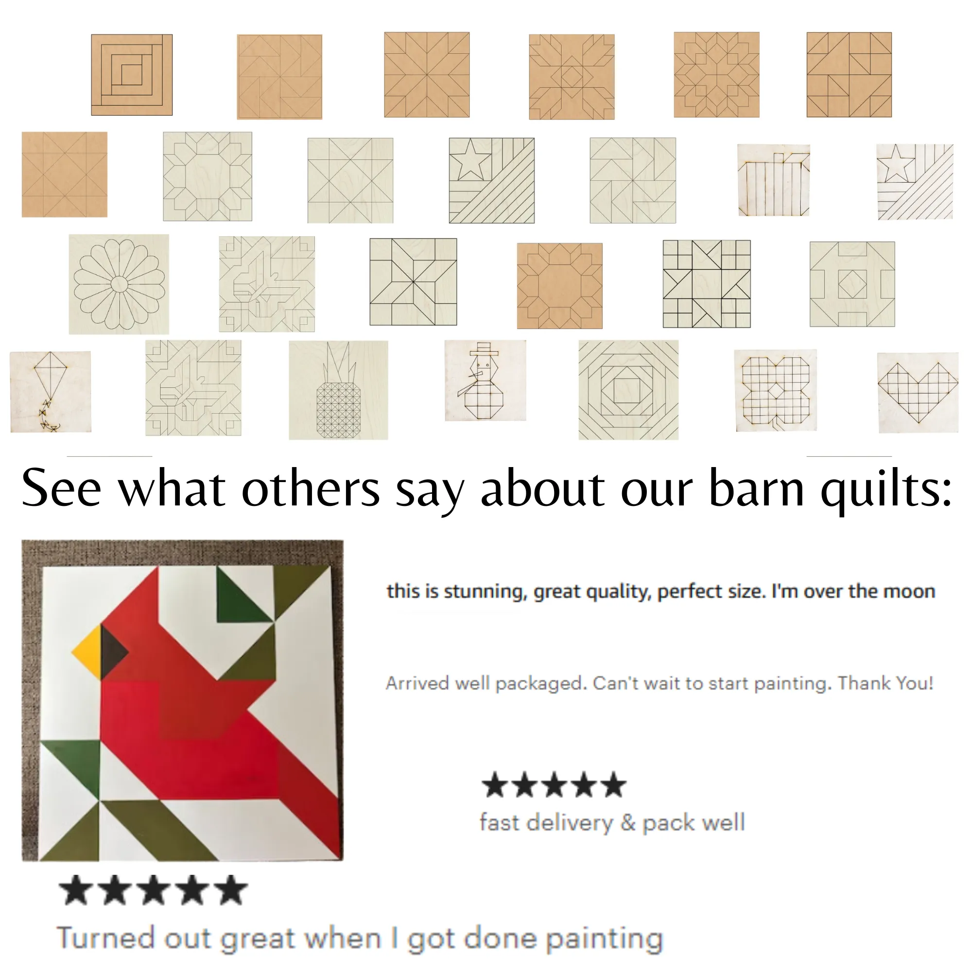 Barn Quilt Designs to Paint | Many Designs and Sizes Available
