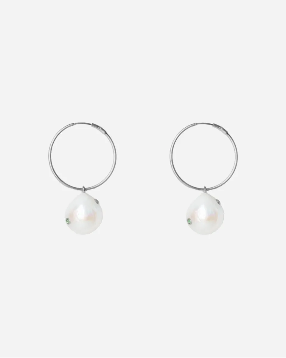 Baroque Pearl Earring - Silver