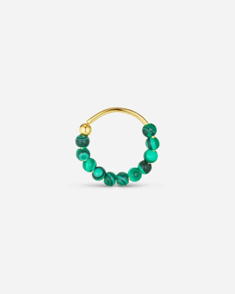 Bermuda Malachite Twist Earring - Gold
