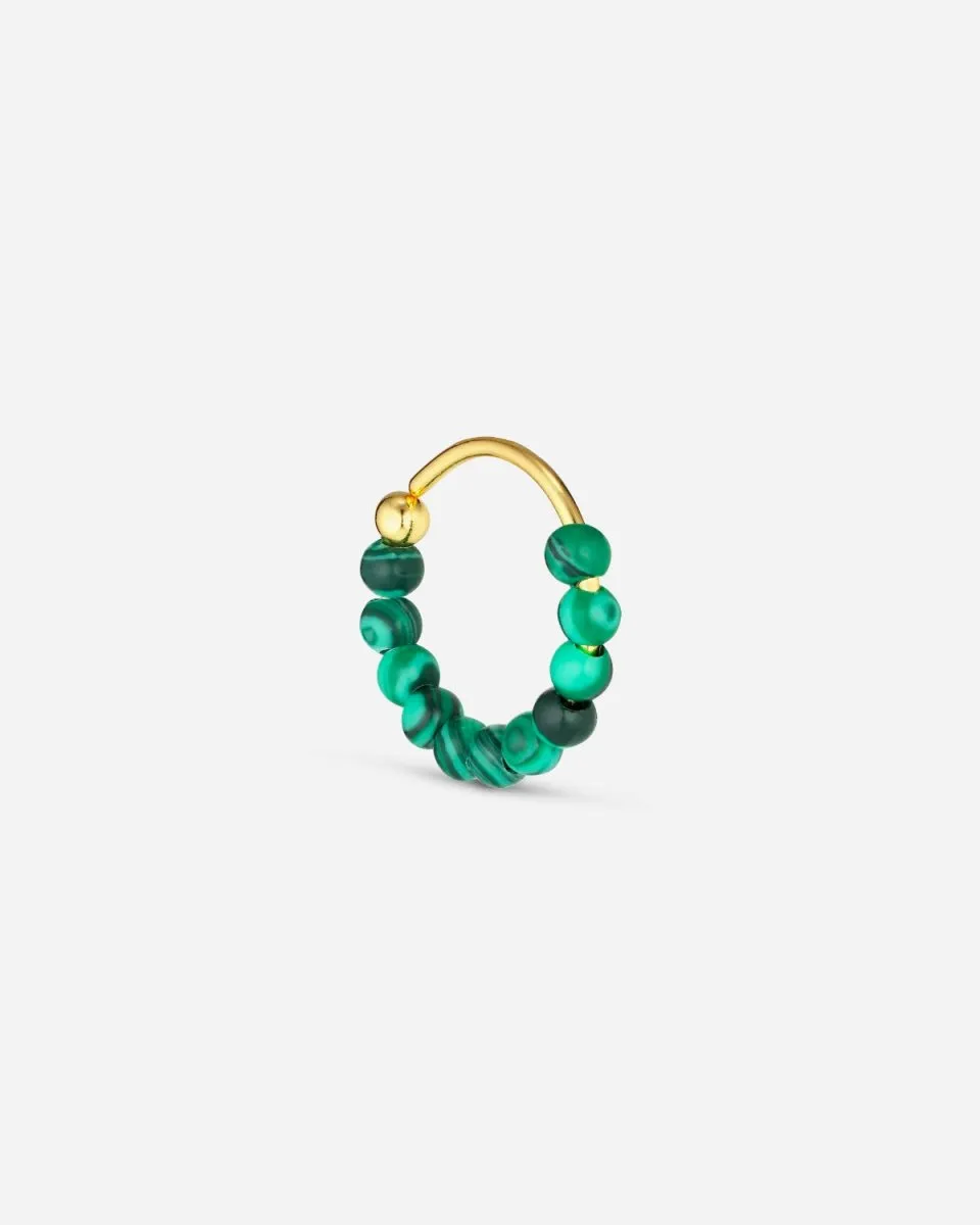Bermuda Malachite Twist Earring - Gold