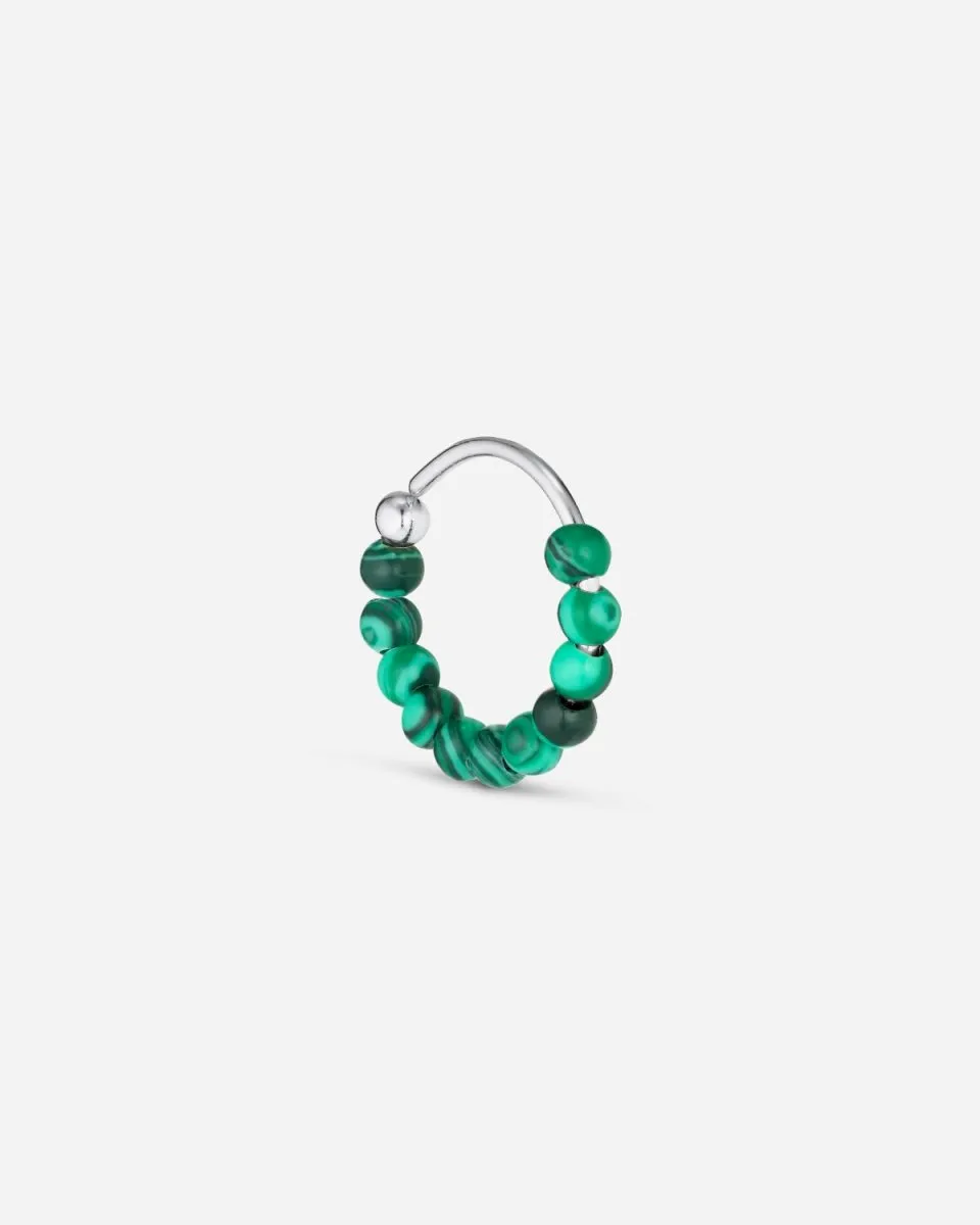 Bermuda Malachite Twist Earring - Silver