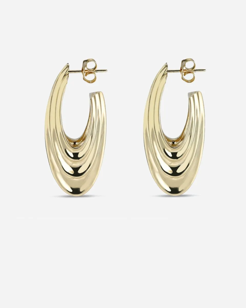 Big Sculpture Earring - Gold
