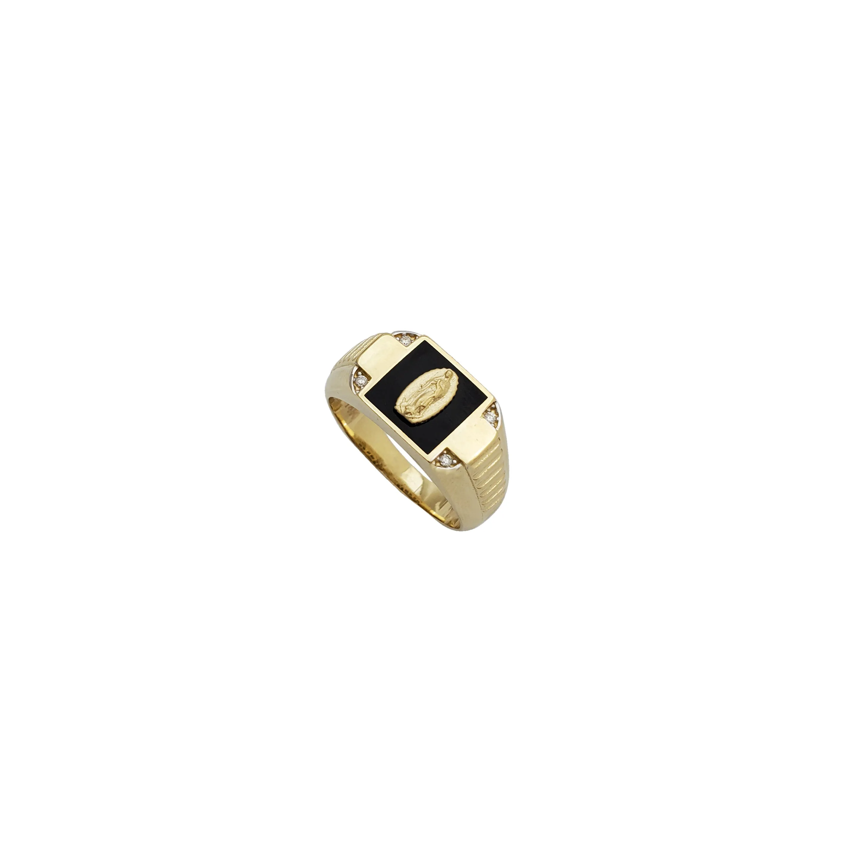 Black Onyx Virgin Mary Ring (14K)