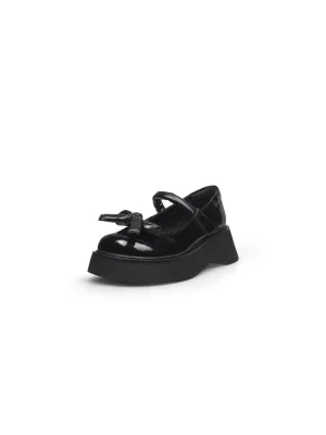 Black Patent Leather Tie-Bow Mary Jane