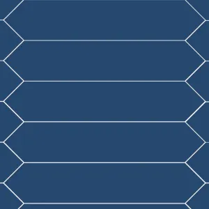 Block Arrow Azul Matte Wall Tile - Wall Mount - 2 x 10" Ceramic/Blue - Piece : 0.13 SqFt = $ 6.48 / Box: 5.92 Sqft = $ 39.00 - Pieces Per Box: 44 Units