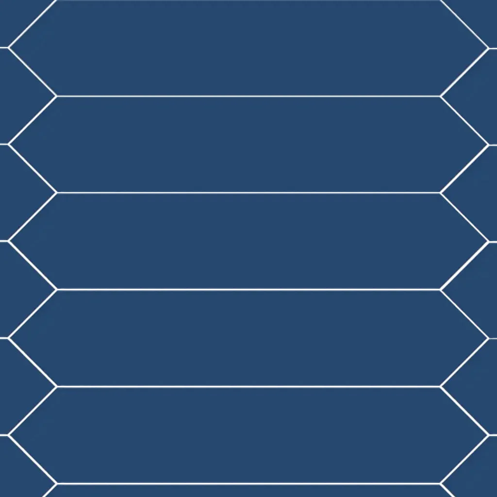 Block Arrow Azul Matte Wall Tile - Wall Mount - 2 x 10" Ceramic/Blue - Piece : 0.13 SqFt = $ 6.48 / Box: 5.92 Sqft = $ 39.00 - Pieces Per Box: 44 Units