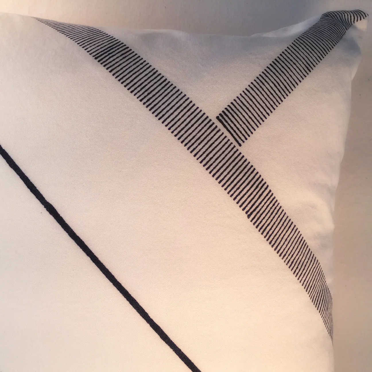 Block Print Corner T Pixelated Stripes 18" Square Pillow