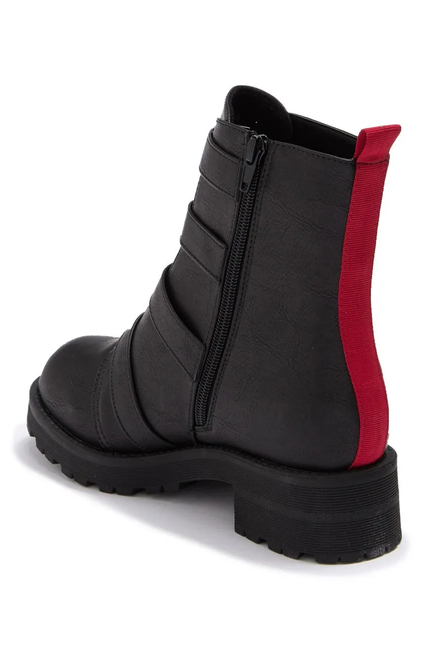 Brand new Women's MIA Chelsey Buckle Combat Boot, Black, Sz 7.5! Retails $115 