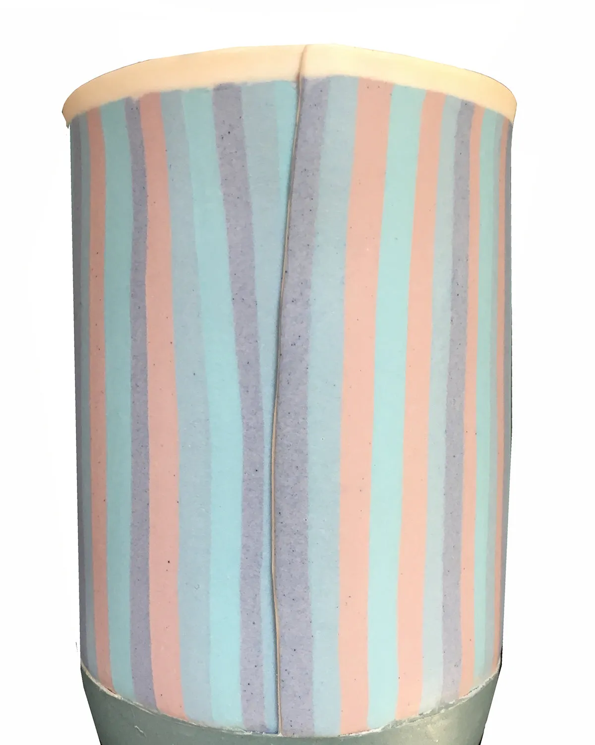 British Studio Pottery Mary White Folded and Striped Vase Vessel