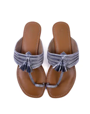 Chandni Silver Tassel Sandal