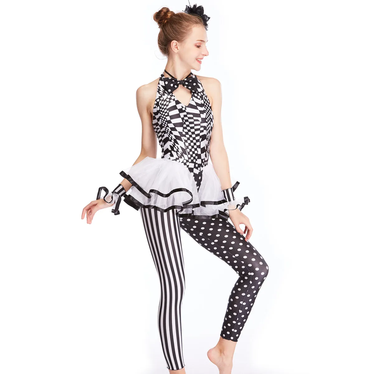 Clown Cosplay Black White Jumpsuit