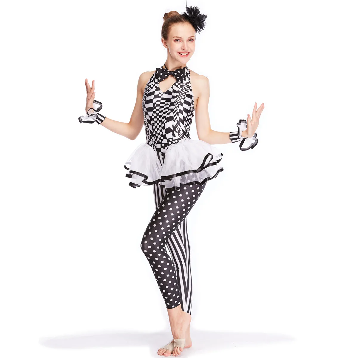 Clown Cosplay Black White Jumpsuit
