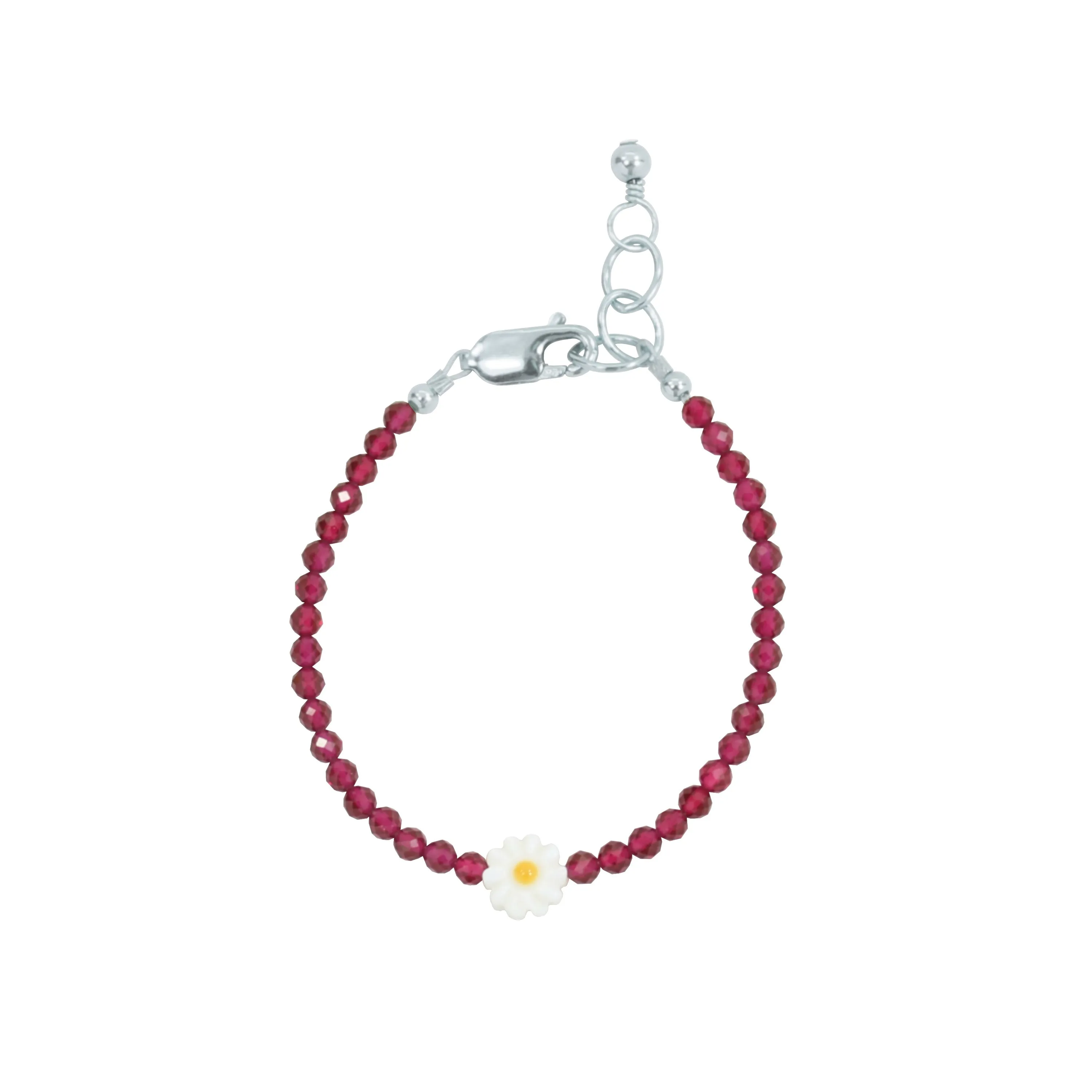 Daisy Adult Bracelet (Viva Magenta 3MM Beads)