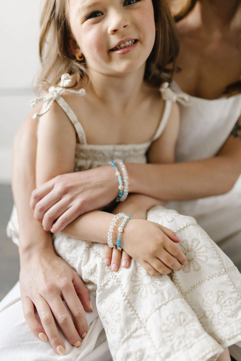 Daisy May Mom   Mini Bracelet Set (Blue) (2MM   4MM Beads)