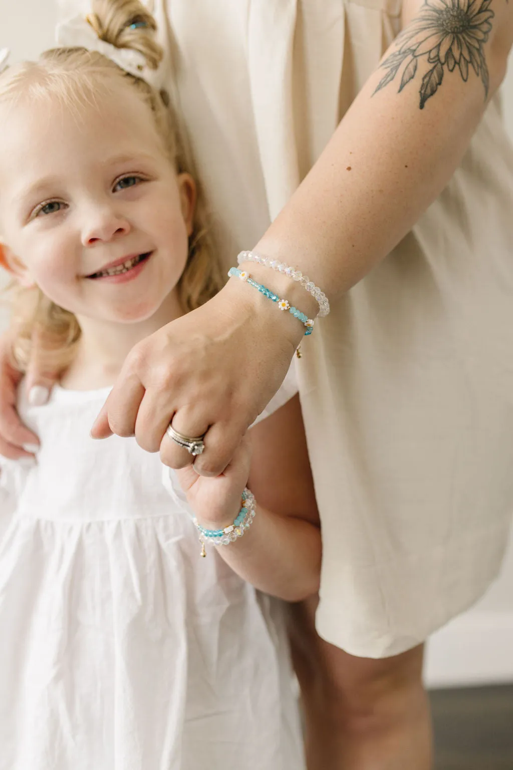 Daisy May Mom   Mini Bracelet Set (Blue) (2MM   4MM Beads)