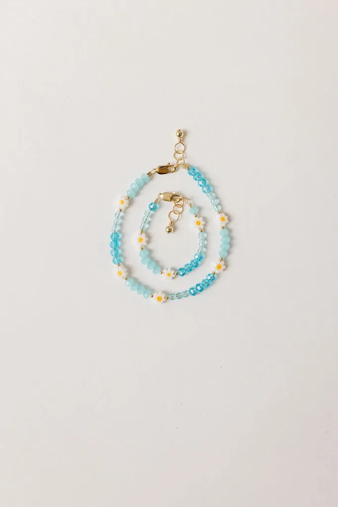 Daisy May Mom   Mini Bracelet Set (Blue) (2MM   4MM Beads)