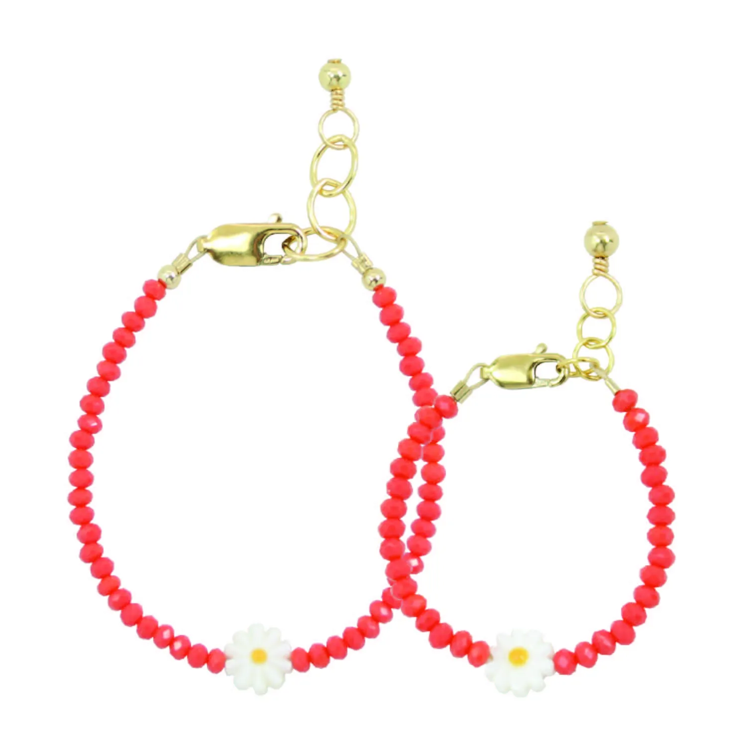 Daisy Mom   Mini Bracelet set (Coral 4MM Beads)