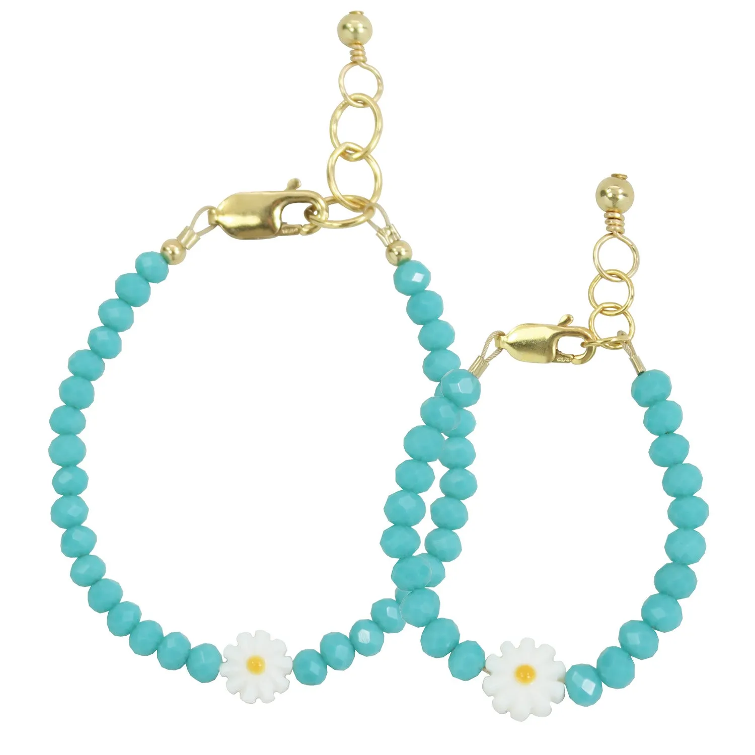 Daisy Mom   Mini Bracelet set (Peacock 4MM Beads)