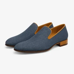 Domoir | Denim Loafers with Metal Heel