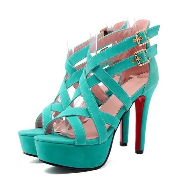 Double Belt Platform Sandal