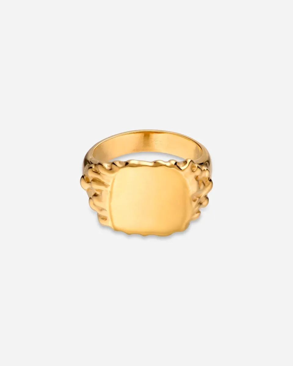 Drippy Signet Ring - Gold