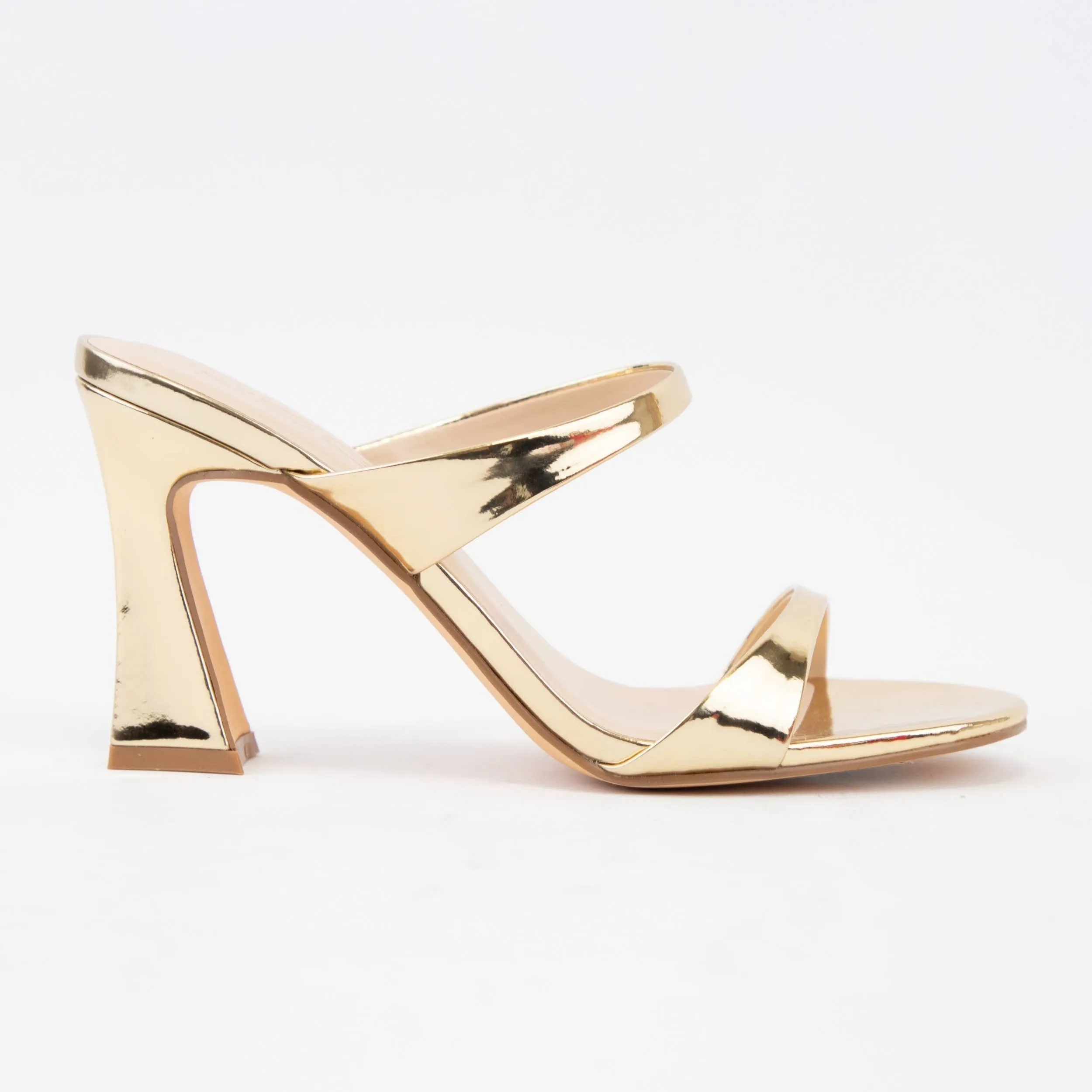 Ellie Thin Double Strap Mule Heels