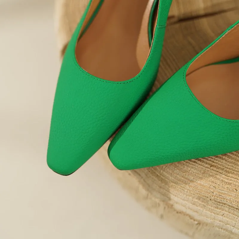 Fara Green Slingback Heels