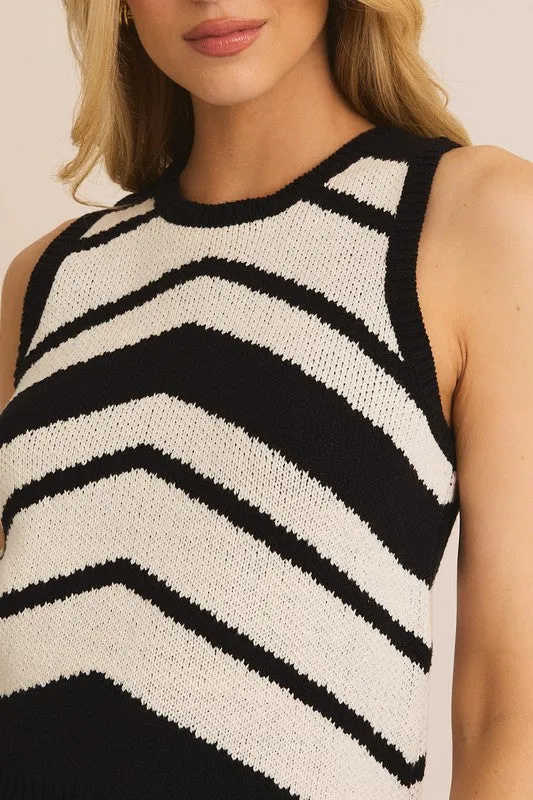 Fauve Sleeveless Color Block Tank